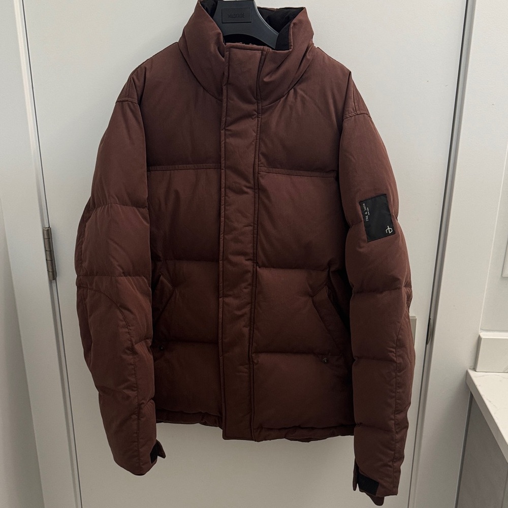 rag & bone Men's Brown Quilted Puffer Jacket